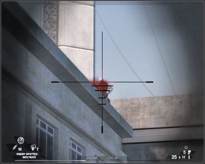 Następnie przejdź w stronę widocznych w oddali podwójnych drzwi - Zasadzka (cz.2) | Akt 1 - Pireneje | Tom Clancys Rainbow Six Vegas 2 - Tom Clancys Rainbow Six Vegas 2 - poradnik do gry