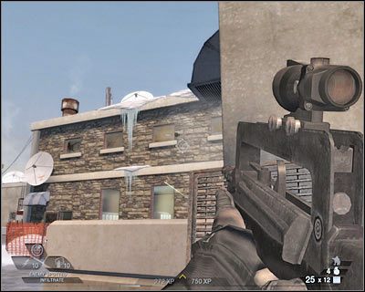 Teraz w miarę szybko skieruj swoich ludzi w lewo, bowiem wkrótce zjawią się tu nowi przeciwnicy - Zasadzka (cz.1) | Akt 1 - Pireneje | Tom Clancys Rainbow Six Vegas 2 - Tom Clancys Rainbow Six Vegas 2 - poradnik do gry