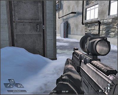 Przyklej się do ściany po prawej - Negocjacje (cz.2) | Akt 1 - Pireneje | Tom Clancys Rainbow Six Vegas 2 - Tom Clancys Rainbow Six Vegas 2 - poradnik do gry