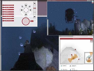 Teraz zanurz batyskaf, klikając i przytrzymując dolną strzałkę kolumnie w widocznej po prawej na panelu sterowania - 05A - Nauka obsługi batyskafu | Zadanie 05 | eXperience112 - eXperience112 - poradnik do gry