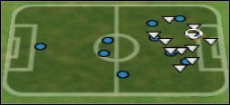 Dzięki radarowi szybko zorientujemy się w rozmieszczeniu na boisku piłkarzy tak naszej jak i przeciwnej drużyny - Elementy interfejsu | Na boisku w UEFA Euro 2008 - UEFA Euro 2008 - poradnik do gry