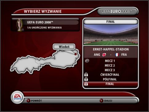 1 - Tryb Rozgrywki Europejskie | Wprowadzenie w UEFA Euro 2008 - UEFA Euro 2008 - poradnik do gry