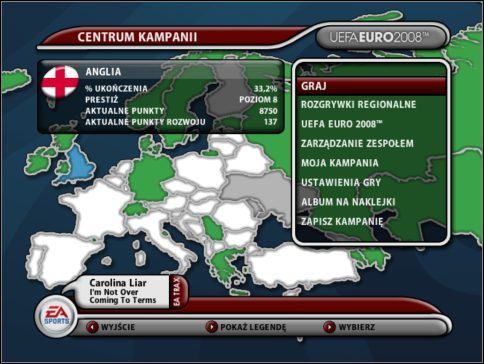 Zabawa polega na realizowaniu tzw - Tryb Rozgrywki Europejskie | Wprowadzenie w UEFA Euro 2008 - UEFA Euro 2008 - poradnik do gry
