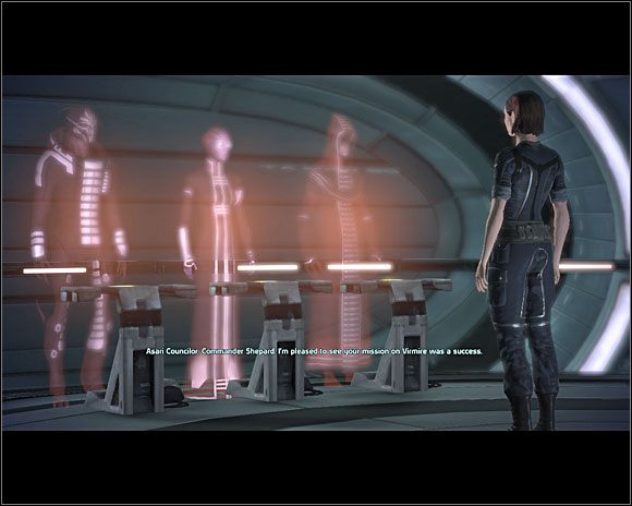 Gdy tylko spróbujemy skorzystać z mapy galaktyki, otrzymamy wiadomość z nakazem natychmiastowego udania się do Cytadeli - [9. Virmir] 3. Baza - eksploracja (Zadania) - Mass Effect - PC - poradnik do gry