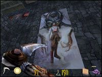 Po dostaniu się do środka, po zabraniu przydatnych przedmiotów schodzimy po drabinie na dół - 11: Zmalujemy coś? | Clive Barkers Undying - Clive Barkers Undying - poradnik do gry