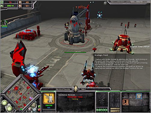 Zniszczenie obiektów zaznaczonych ramką na powyższym zdjęciu jest kluczowym celem - Kampania - Księżyc KAURAVA II - NAN YANOI | Kampania - Warhammer 40,000: Dawn of War - Soulstorm - poradnik do gry