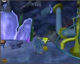 Uderz w niebieski gong - ten stojący przy prawym uchu żeńskiego posągu - Episode 2 - Moai Better Blues (cz.3) | Sam & Max Beyond Time and Space - Sam & Max: Beyond Time and Space - poradnik do gry