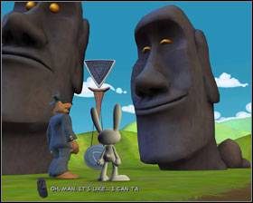 Daj kanapkę trzeciemu posągowi i opowiedz mu parę dowcipów - Episode 2 - Moai Better Blues (cz.5) | Sam & Max Beyond Time and Space - Sam & Max: Beyond Time and Space - poradnik do gry