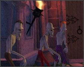 Zauważ gargulca, a następnie spróbuj zagadać do zombie stojących w kolejce - Episode 3 - Night of the Raving Dead (cz.2) | Sam & Max Beyond Time and Space - Sam & Max: Beyond Time and Space - poradnik do gry