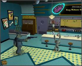 Pojawi się animacja, na której zombie goni Rękę Jessiego Jamesa - Episode 3 - Night of the Raving Dead (cz.6) | Sam & Max Beyond Time and Space - Sam & Max: Beyond Time and Space - poradnik do gry