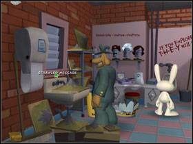 Zauważ leżące po lewej modele wulkanów, beczki z sodą, a także napis Not big enough - Episode 4 - Chariots of The Dog (cz.1) | Sam & Max Beyond Time and Space - Sam & Max: Beyond Time and Space - poradnik do gry