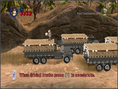 Znajdziesz się na dachu pędzącej ciężarówki - Chapter 5 - Pursuing the Ark (cz.2) - Poszukiwacze Zaginionej Arki - LEGO Indiana Jones: The Original Adventures - poradnik do gry