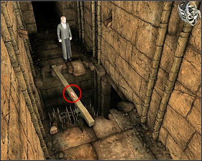 Podnieś znajdujący się tu kołek (Spike i skieruj się do jedynego możliwego przejścia - Krwiste Skały (cz.2) | Kair | Dracula Początek - Dracula: Początek - poradnik do gry