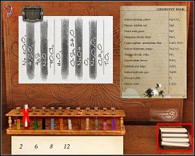 5) Z pokazanego na screenie miejsca wybierz papierek lakmusowy i użyj go w punkcie X (czerwona fiolka) - Dwór Państwa Orlowskich (cz.2) | Wiedeń | Dracula Początek - Dracula: Początek - poradnik do gry