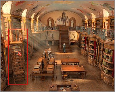 Kliknij na drabinie i zaczekaj, aż Van Helsing wejdzie na górę - Biblioteka uniwersytecka (cz.2) | Wiedeń | Dracula Początek - Dracula: Początek - poradnik do gry