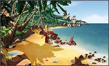 Wyrzucona przez fale na brzeg Sunny Blonde budzi się na tropikalnej plaży - Plaża | Rozdział pierwszy | So Blonde Blondynka w opałach - So Blonde: Blondynka w opałach - poradnik do gry