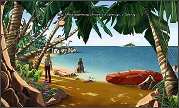 Sunny podnosi tropikalny owoc leżący pod palmą (po lewej) - Plaża | Rozdział pierwszy | So Blonde Blondynka w opałach - So Blonde: Blondynka w opałach - poradnik do gry