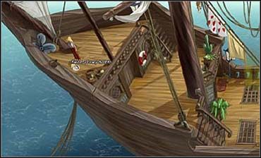 Wreszcie blondynka opuszcza pomieszczenie i na pokładzie maszeruje najpierw w stronę dziobu (w lewo) - Urocza Panna (2) | Rozdział pierwszy | So Blonde Blondynka w opałach - So Blonde: Blondynka w opałach - poradnik do gry