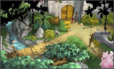 Dziewczyna nagabuje go o zapalniczkę oraz telefon, a ponieważ facet z natury jest nieuprzejmy, prowokuje ją do użycia pięści (kliknij PPM na Czarcie, a następnie wybierz rękę) - Urocza Panna cz.3, Rozstaje | Rozdział pierwszy | So Blonde Blondynka w opałach - So Blonde: Blondynka w opałach - poradnik do gry