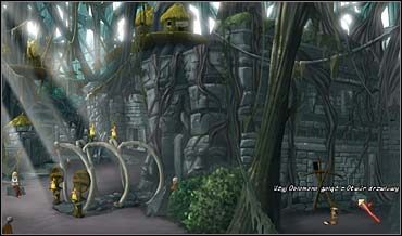 Zwierzak przez dziurę w krzakach (na prawo od wejścia do świątyni) przedostaje się na tyły przybytku - Wioska Voodoo | Rozdział drugi | So Blonde Blondynka w opałach - So Blonde: Blondynka w opałach - poradnik do gry