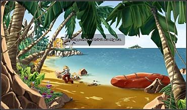 Na przystani Sunny przypomina sobie o obiecanych Miguelowi żółwiach, a ponieważ znajduje się blisko plaży, kieruje się tam właśnie (w lewo) - Plaża i przystań, Rynek i śródmieście | Rozdział drugi - So Blonde: Blondynka w opałach - poradnik do gry