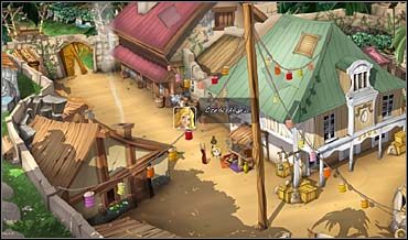 Świeża i pachnąca So opuszcza dworek Juana i udaje się do pasmanterii poinformować Olivię, pod jaki adres ma dostarczyć jej suknię (chyba, że zrobiła to zaraz po opuszczeniu ratusza) - Rynek, kamieniołomy, śródmieście, Złota Polana | Rozdział trzeci - So Blonde: Blondynka w opałach - poradnik do gry