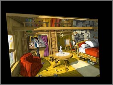 Dostawszy się do środka, z garderoby (nad łazienką) zabiera ubranie , a z gablotki (otwórz ją posiadanym kluczem), usytuowanej na lewo od prysznica, wyjmuje mydło i brzytwę - Obóz Bajari i dworek burmistrza, Galera Jednookiego | Rozdział trzeci - So Blonde: Blondynka w opałach - poradnik do gry