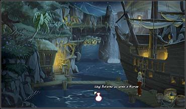 Teraz maszeruje na przystań, by zdobyć trochę morskiej wody, jednak uprzytamnia sobie, że nie posiada naczynia, do którego mogłaby jej nabrać - Śródmieście, przedmieście, przystań, Jaskinia pustelnika | Rozdział czwarty - So Blonde: Blondynka w opałach - poradnik do gry