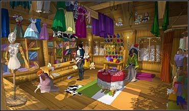 Na dalsze kompletowanie stroju Juan wybiera się do pasmanterii Olivii - Jaskinia Czarta, pasmanteria, rozstaje, krater wulkanu | Rozdział czwarty - So Blonde: Blondynka w opałach - poradnik do gry