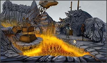 A ponieważ jest ona mokra, postanawia wysuszyć ją w iście ekspresowym tempie, nad kraterem wulkanu - Jaskinia Czarta, pasmanteria, rozstaje, krater wulkanu | Rozdział czwarty - So Blonde: Blondynka w opałach - poradnik do gry