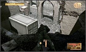Górą omiń patrolującego niżej strażnika - Middle East - Ground Zero | Akt pierwszy Metal Gear Solid 4 Guns of the Patriots - Metal Gear Solid 4: Guns of the Patriots - poradnik do gry