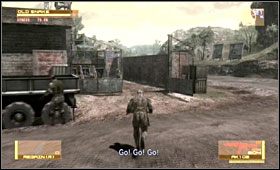 Po prawej stronie moździerza znajdziesz drogę na dół - South America - Power Station | Akt drugi Metal Gear Solid 4 - Metal Gear Solid 4: Guns of the Patriots - poradnik do gry