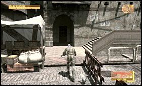 Wbiegnij znowu w te same podcienia, które mijałeś wcześniej i przebiegnij przez nie na drugą stronę - South America - Marketplace | Akt drugi Metal Gear Solid 4 Guns of the Patriots - Metal Gear Solid 4: Guns of the Patriots - poradnik do gry