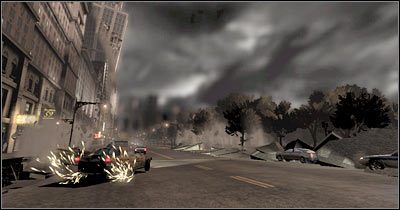 Uważaj teraz na zniszczenia asfaltu, które będą pojawiały się po bokach - Scena 5 - 59 ulica | Epizod 2 Alone in the Dark - Alone in the Dark - poradnik do gry