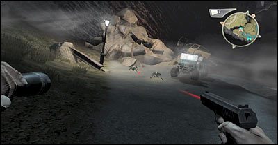 Po kilku chwilach powinieneś dojechać do miejsca, w którym stoi zaparkowany pojazd (screen) - Scena 4 - Szwy i prawda | Epizod 3 Alone in the Dark - Alone in the Dark - poradnik do gry