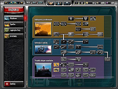 Objaśnienie użytych skrótów - Badania wojskowe | ZKH | Sins of a Solar Empire Grzechy Imperium Słońca - Sins of a Solar Empire: Grzechy Imperium Słońca - poradnik do gry