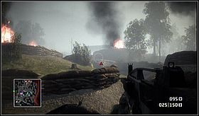 Na końcu okopów czeka na Ciebie jeszcze jeden gość obsługujący stacjonarny karabin - Welcome to Bad Company (cz.2) | Kampania | Battlefield Bad Company - Battlefield: Bad Company - poradnik do gry