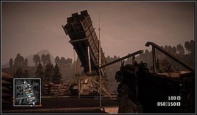 Gdy wyrzutnia legnie w gruzach, przejdź do garaży na północy obozu - Par for the Course (cz.1) | Kampania | Battlefield Bad Company - Battlefield: Bad Company - poradnik do gry