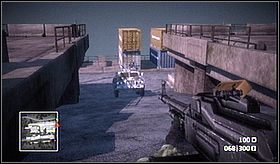 Zanim jednak wyjedziesz z bazy, wezwij artylerię na nieprzyjaciół blokujących drogę na zewnątrz - Crash and Grab (cz.2) | Kampania | Battlefield Bad Company - Battlefield: Bad Company - poradnik do gry