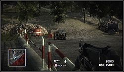 Pierwsza skrzynka jest koło pistoletu maszynowego XM8C, u podnóża góry, na której stoi pierwsza antena do wysadzenia w powietrze - Złoto do odnalezienia - Crossing Over | Kampania | Battlefield Bad Company - Battlefield: Bad Company - poradnik do gry