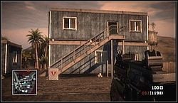 Pierwszą skrzynkę znajdziesz w obozie, który napotkasz tuż po zdobyciu pierwszego czołgu - Złoto do odnalezienia - Ghost Town | Kampania | Battlefield Bad Company - Battlefield: Bad Company - poradnik do gry