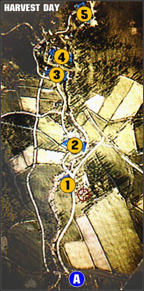 Ta mapa to tak naprawdę jedno wielkie wzgórze ze szczytem znajdującym się tam, gdzie jest ostatnia para skrzynek do zniszczenia - Harvest Day | Analiza map | Battlefield Bad Company - Battlefield: Bad Company - poradnik do gry