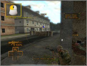 Misję drugą zaczynasz od rozstawienia grup Alfa i Bravo - przemieść je na wskazane niebieskim markerem pozycje - Misja treningowa 2 | Trening w Full Spectrum Warrior - Full Spectrum Warrior - poradnik do gry