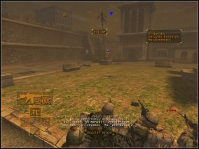 Po zapisaniu gry ustaw drużynę tak, aby obserwowała dalszą drogę na wschodzie - to ważne, gdyż jak tylko ruszysz dalej, wyjdzie stamtąd przeciwnik - Misja 8 | Misje w Full Spectrum Warrior - Full Spectrum Warrior - poradnik do gry