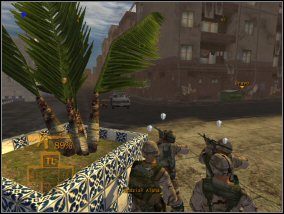 Udaj się pojedynczym żołnierzem do rakiet, a następnie wróć na główną ulicę i idź na północ - Misja 3 | Misje w Full Spectrum Warrior - Full Spectrum Warrior - poradnik do gry