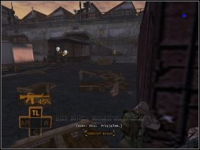 Wybiegnij na otwartą przestrzeń i ukryj się za kontenerem po prawej - Misja 11 | Misje w Full Spectrum Warrior - Full Spectrum Warrior - poradnik do gry