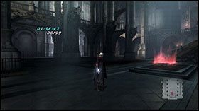 Aktywuj panel zaraz przy wejściu i wydostań się z szybu, skacząc po czerwonych platformach - [Mission 06] Resurrection | Devil May Cry 4 - Devil May Cry 4 - poradnik do gry