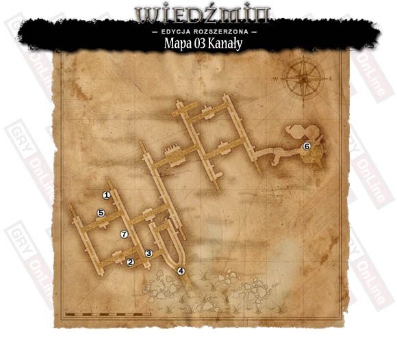 1 - Mapa 02 - Kanały | Efekt uboczny | Dodatki do Wiedźmina - Wiedźmin - poradnik