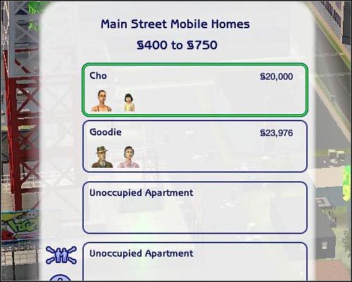 Jeżeli osiedle zamieszkiwane jest przez więcej niż jedną rodzinę gracza, przed przystąpieniem do zabawy dokonuje się wyboru, nad kim chciałoby się sprawować opiekę. Pozostałe rodziny kontroluje wtedy SI. - [Otoczenie] Nawigacja po nowej dzielnicy - Wybór rodziny - The Sims 2: Osiedlowe życie - oficjalny polski poradnik - poradnik do gry