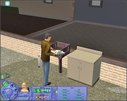 Przydomowy grill jest godny uwagi, o ile dany Sim posiada rozwiniętą umiejętność gotowania. - [Osiedla] Inne atrakcje - Podwórka i place zabaw | The Sims 2 Osiedlowe Życie - The Sims 2: Osiedlowe życie - oficjalny polski poradnik - poradnik do gry